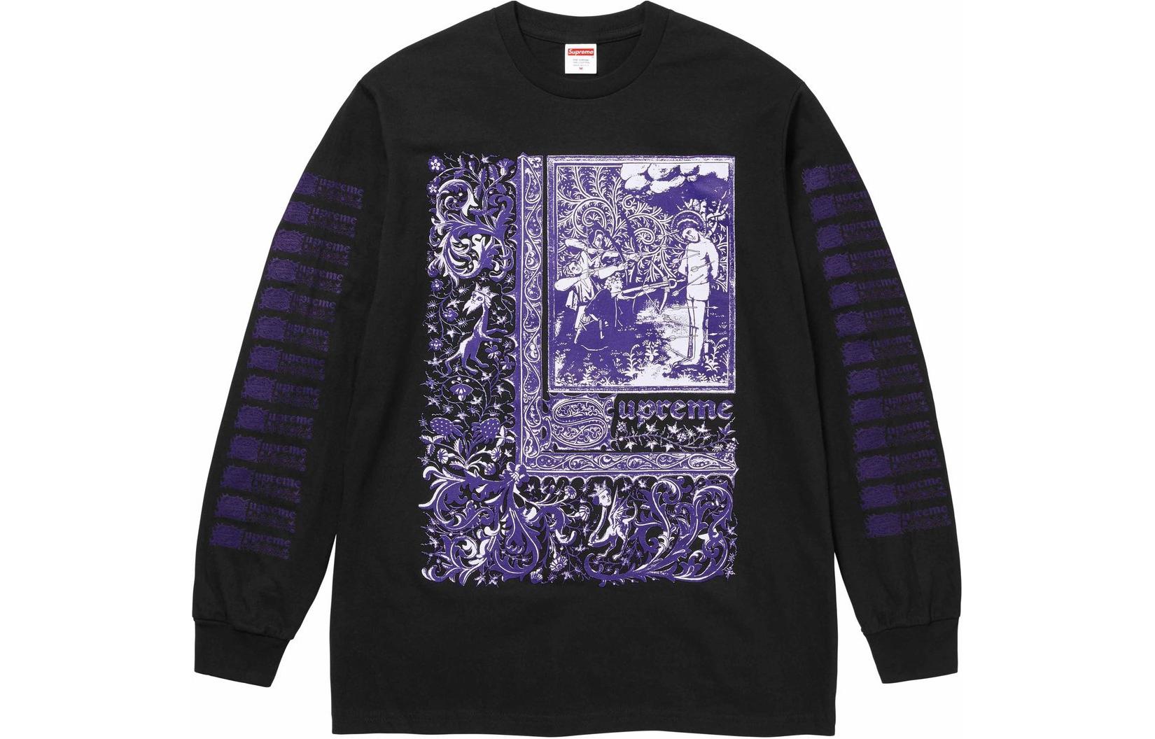 

Футболка с длинными рукавами Saint Sebastian Supreme, черный/черный