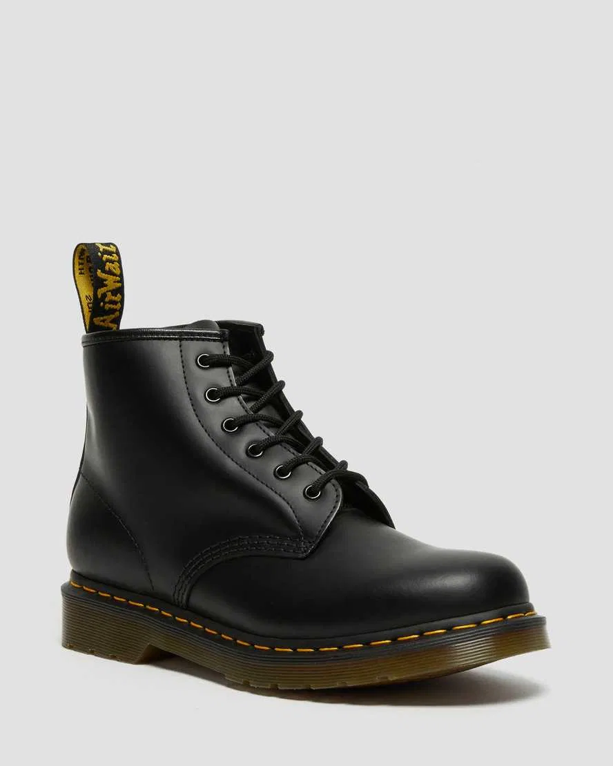 Dr Martens 101 Желтые кожаные ботильоны с прострочкой