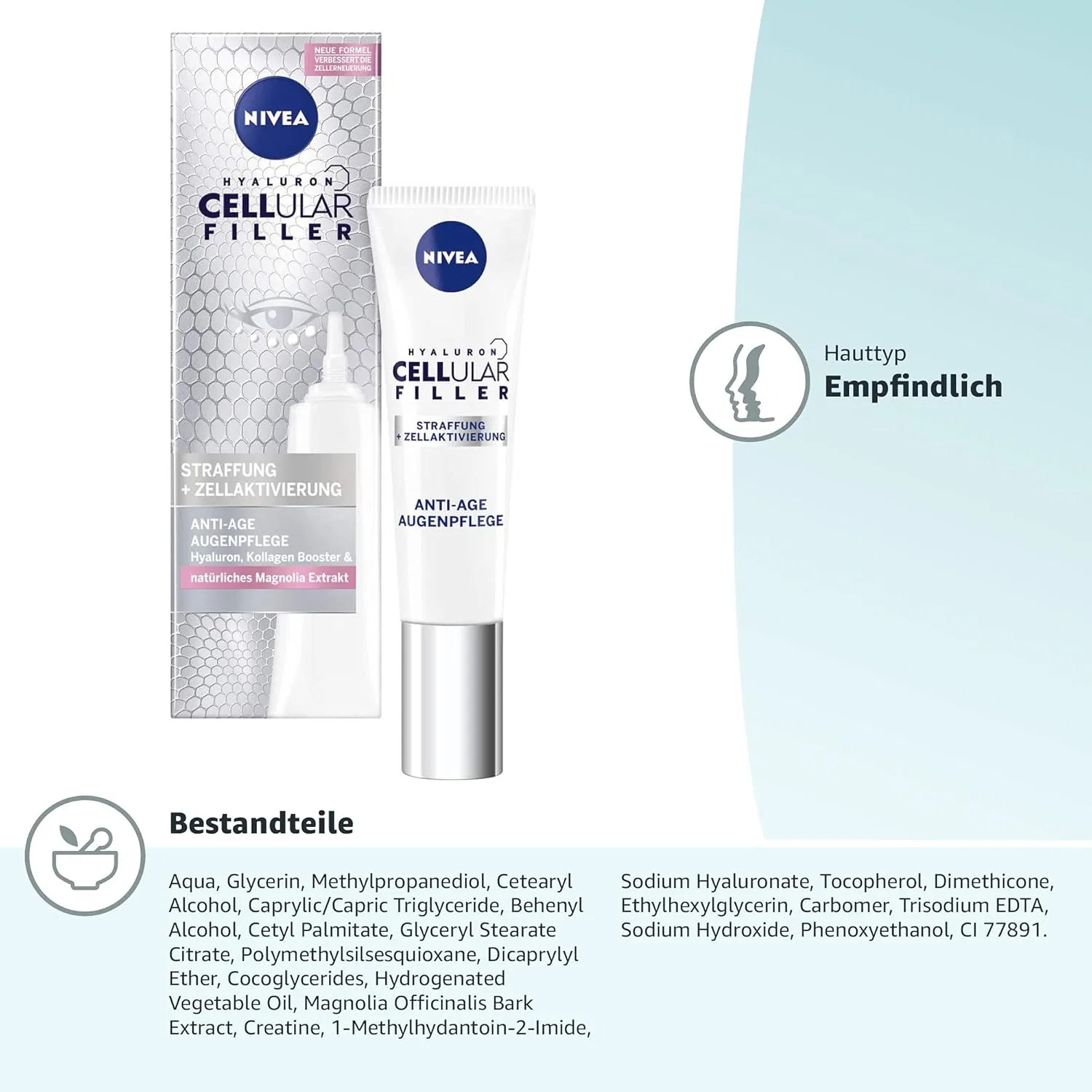 Антивозрастной крем для глаз Hyaluron Cellular Filler от Nivea, 15 мл Nivea — фото 4