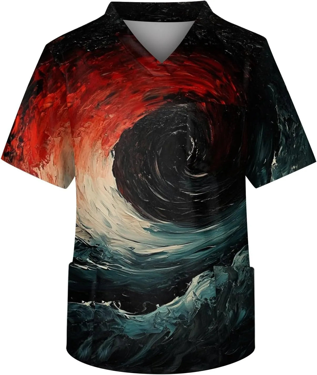 

Мужская футболка-поло с V-образным вырезом, коротким рукавом и карманами WENKOMG1