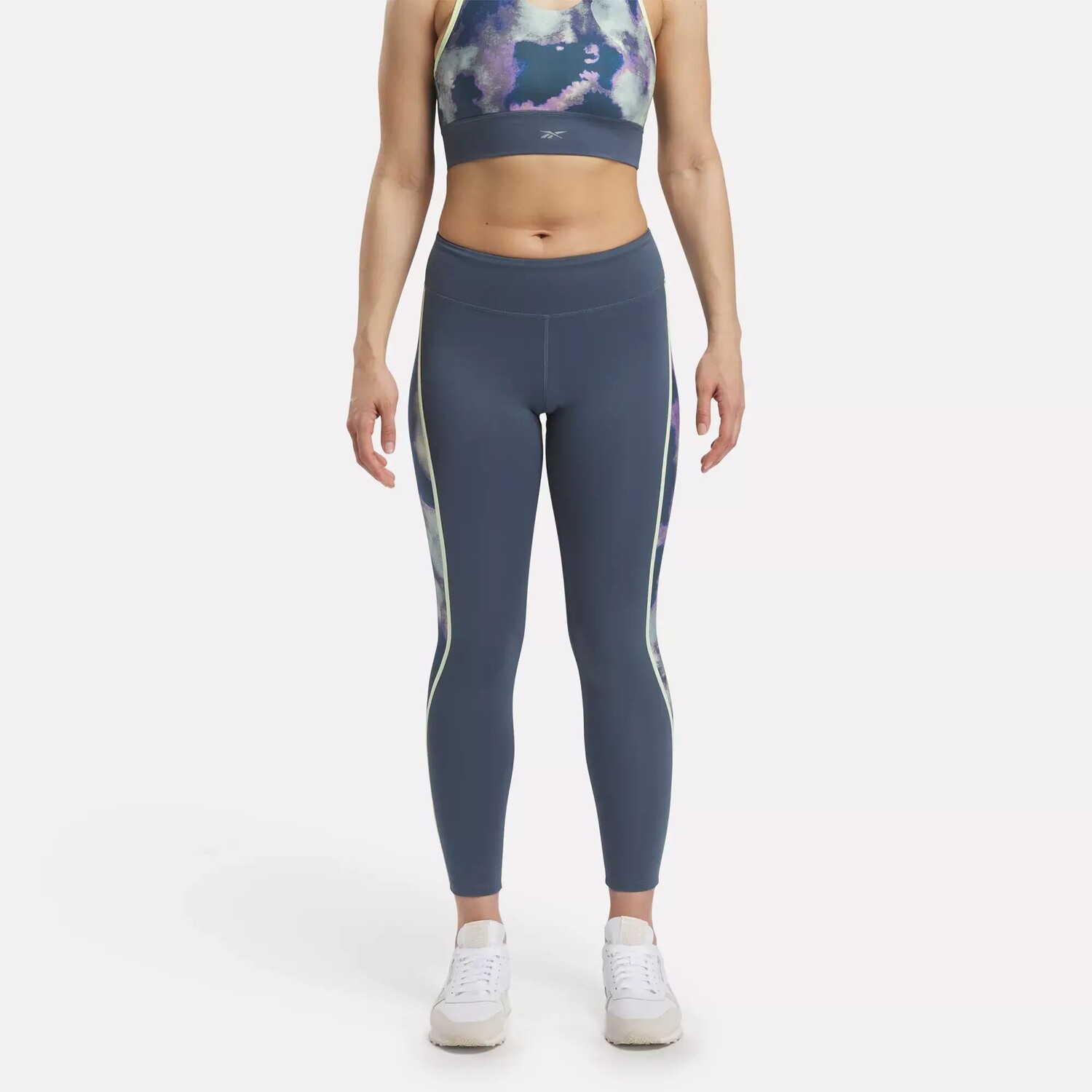 

Леггинсы для бега со сплошным принтом Reebok, синий