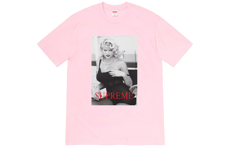 Футболка Supreme с Анной Николь Смит, светло-розовая — фото 4