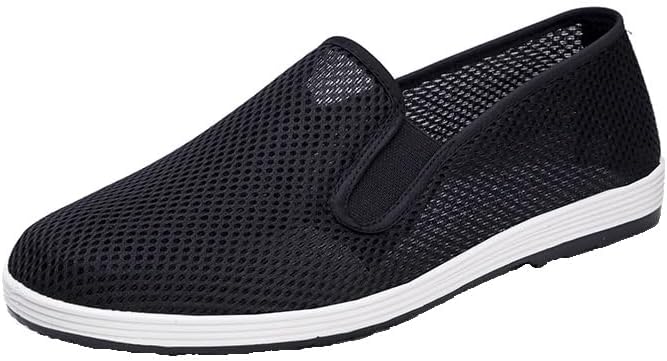 

Мужские летние дышащие спортивные кроссовки с сеткой- легкие повседневные кеды с резиновой подошвой для прогулок, вождения и ежедневной носки Hoalox, черный