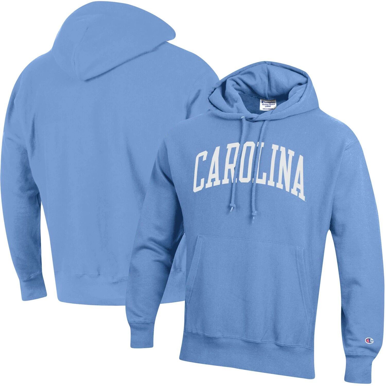 

Мужской пуловер с капюшоном Carolina Blue North Carolina Tar Heels Team Arch обратного переплетения Champion