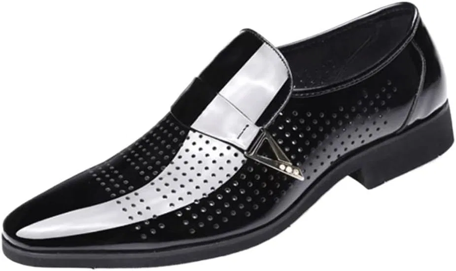 Лоферы кожаные Mens Formal Oxford Shoes Black UOPYNE