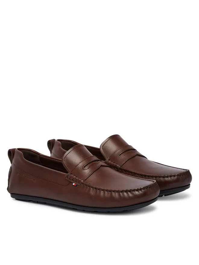 Tommy Hilfiger Мокасины Core Hilfiger Leather Driver FM0FM05790 коричневые — фото 2