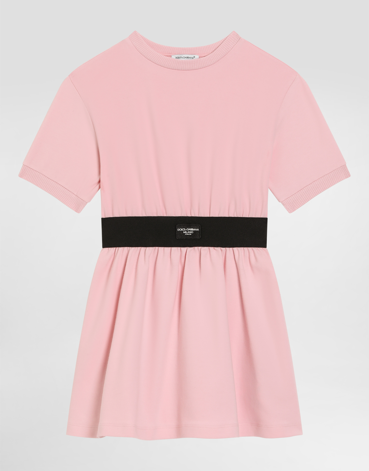 

Мини-платье из джерси с фирменной нашивкой Dolce&Gabbana, розовый