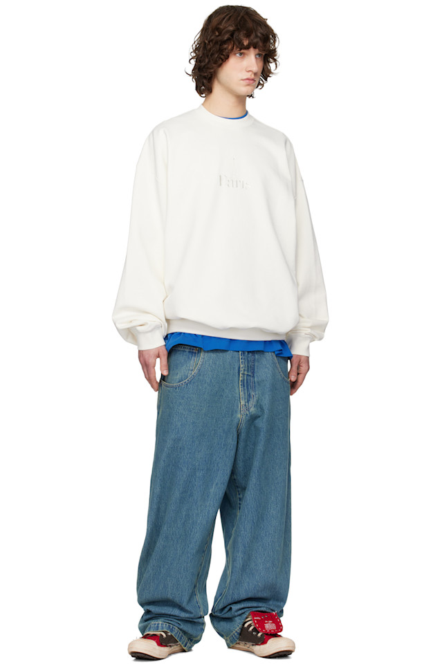 Vetements Толстовка Off-White с вышивкой "Париж" — фото 4