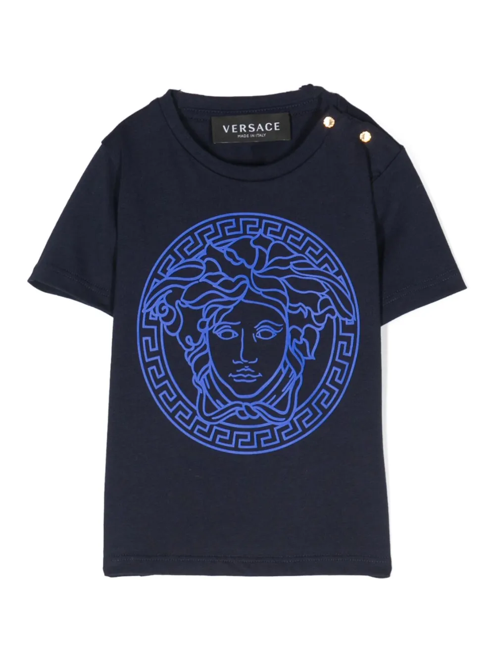 

Футболка с декором Medusa Versace Kids, синий