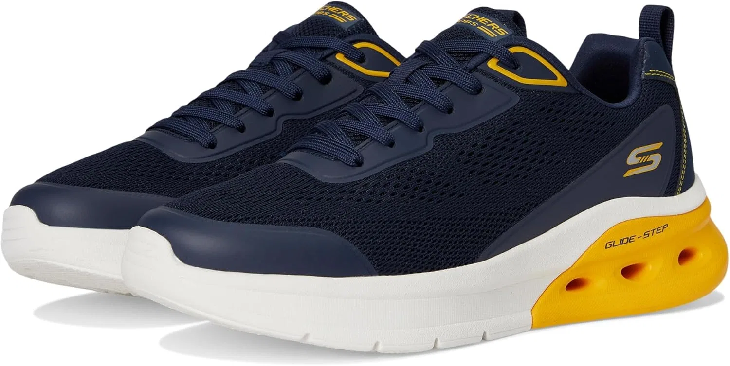 Мужские кроссовки Skechers Bobs Glide Step Arc Waves 2.0-Class Rank, темно-синий — фото 2