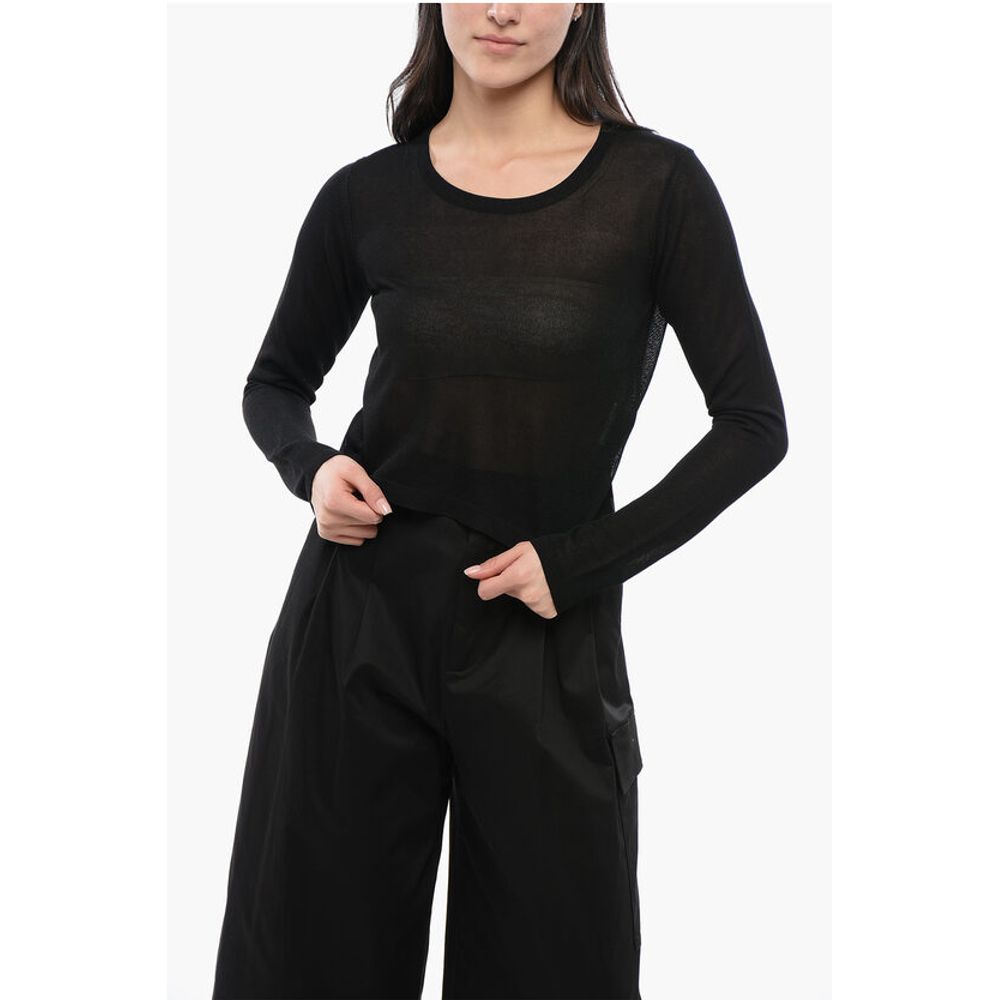 

Укороченный свитер из вискозной смеси с круглым вырезом Woolrich, Black