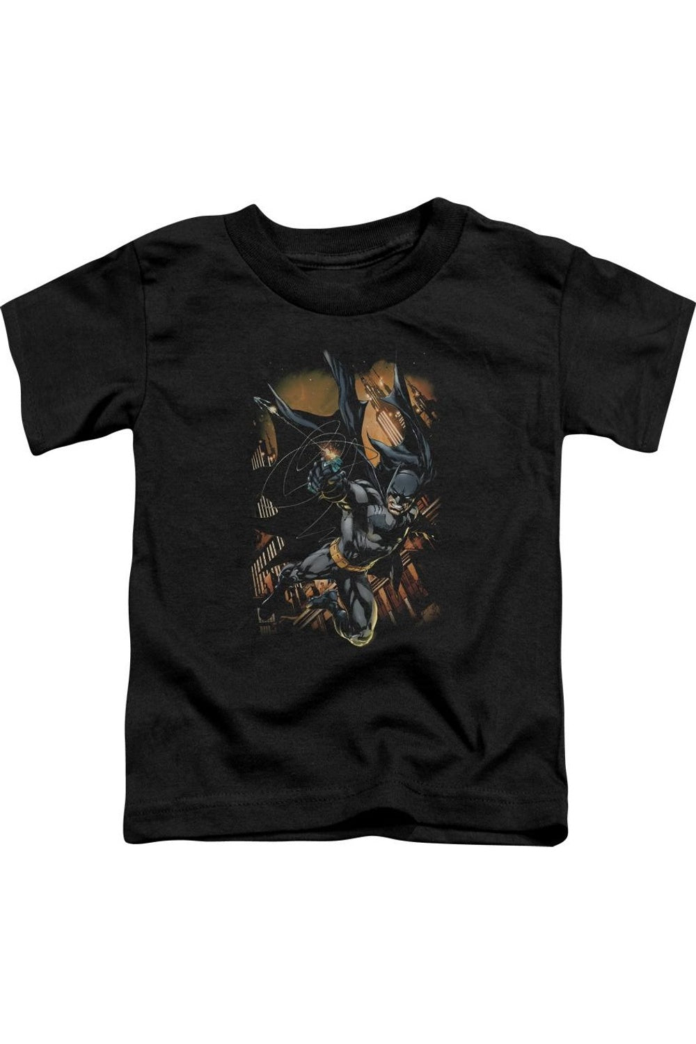 

Футболка с коротким рукавом для малышей "Бэтмен с огненным крюком" Gildan, черный