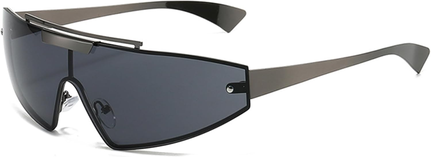 

Солнцезащитные очки Bullabulling в стиле ретро «кошачий глаз» для женщин и мужчин, цельные, с градиентным зеркальным покрытием, защитой от УФ-излучения UV400, для активного отдыха и спорта, в стиле панк, Gun