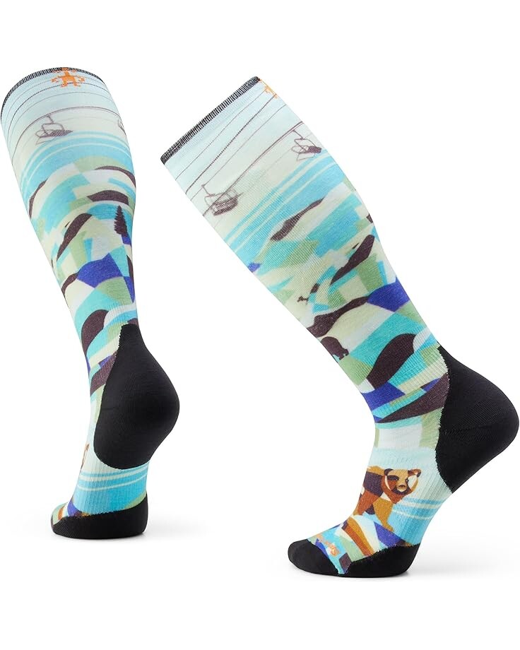 

Носки Smartwool Ski Targeted Cushion Bear Country Print Over the Calf, цвет Capri