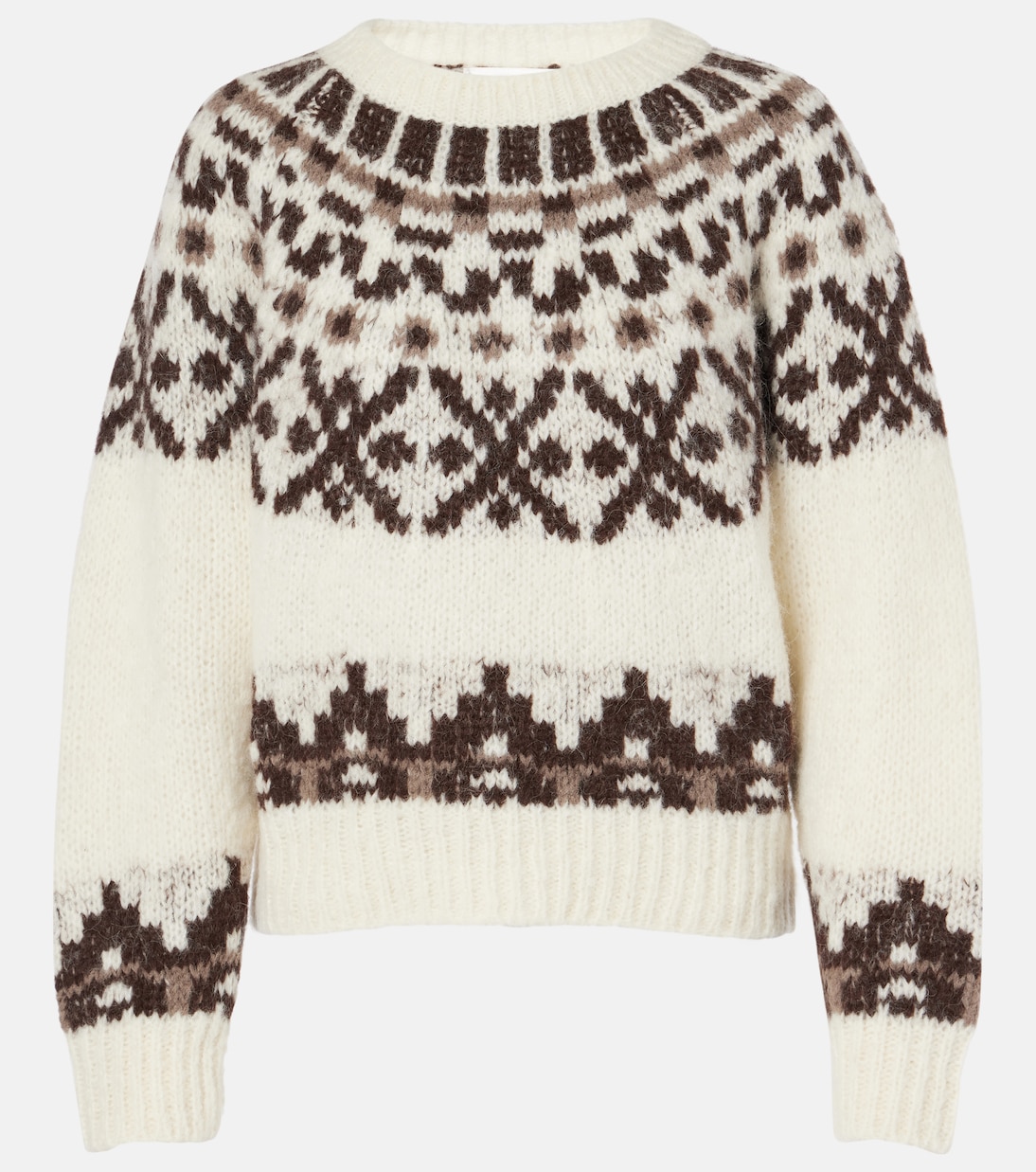 

Свитер из смеси альпаки Fair Isle Frame, Cream Multi