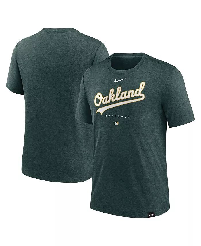 

Мужская футболка Heather Green Oakland Athletics Authentic Collection Early Work Tri-Blend Performance Nike