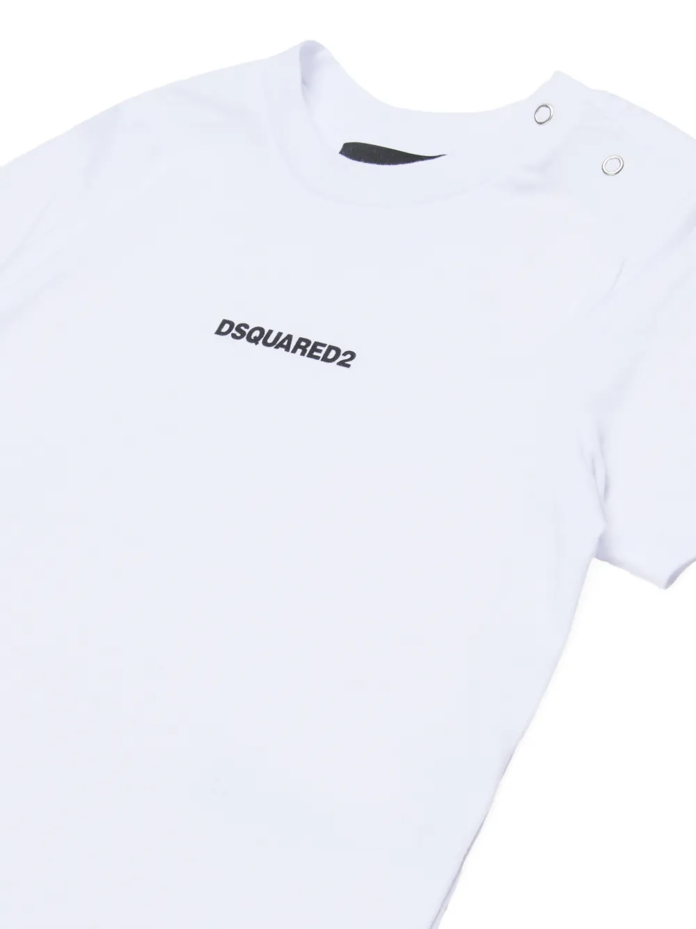 Хлопковая футболка с принтом логотипа Dsquared2 Kids, белый — фото 3
