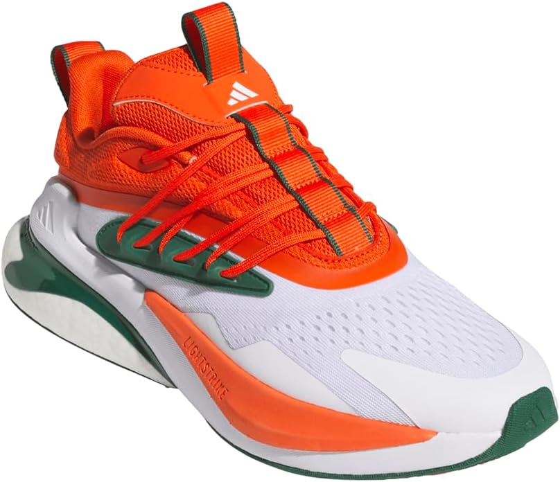 Кроссовки Adidas Унисекс-взрослые NCAA 25/26 Team Alphaboost V2, белый/зеленый/оранжевый — фото 2