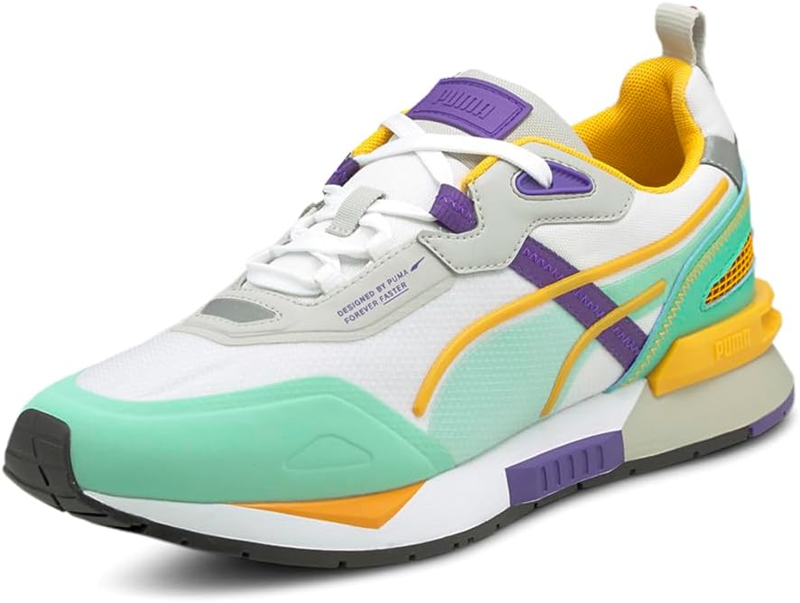 Мужские кроссовки PUMA Mirage Tech на шнуровке, повседневные - зеленые, белые, желтые, белый — фото 2