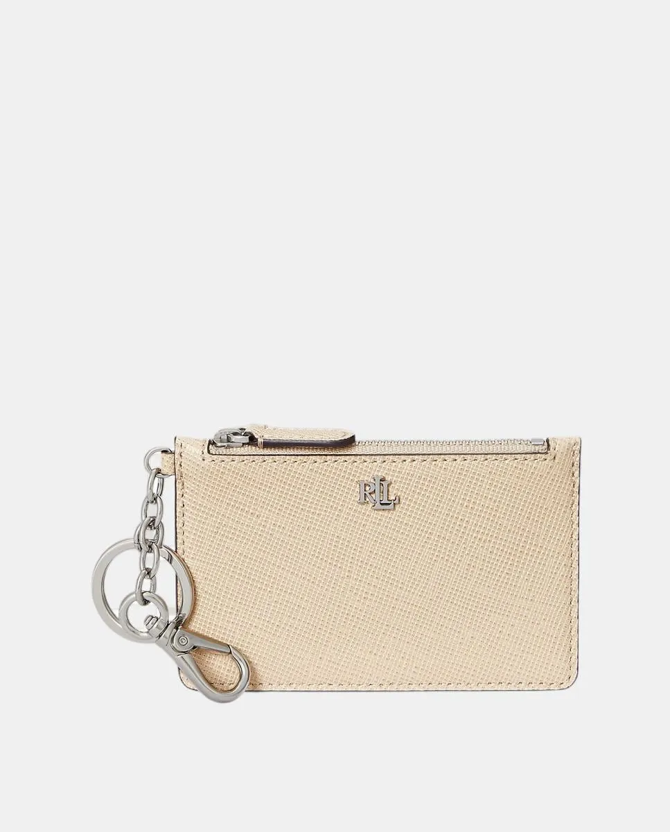 

Маленький женский кожаный кошелек для карточек Lauren Ralph Lauren, бежевый