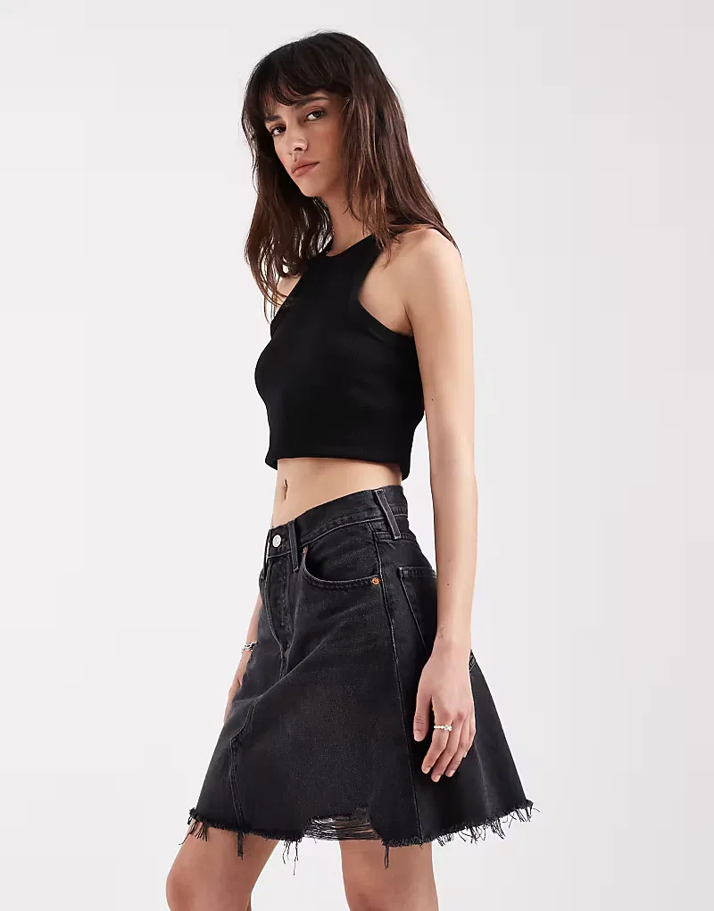 Джинсовая мини-юбка Levis Levi's, черный — фото 2