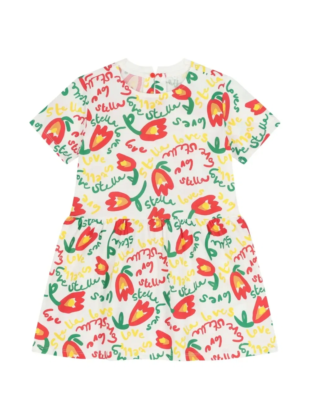 Платье с цветочным принтом Stella McCartney Kids, белый