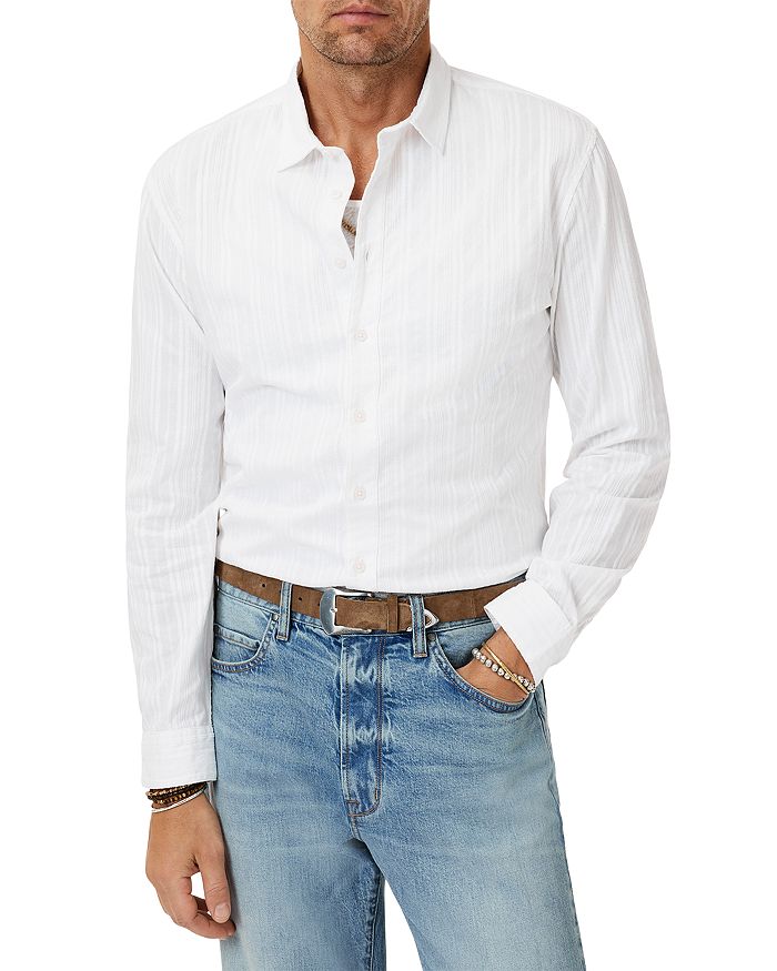 

Рубашка Roman Oversized Fit с фактурной тканью John Varvatos, белый