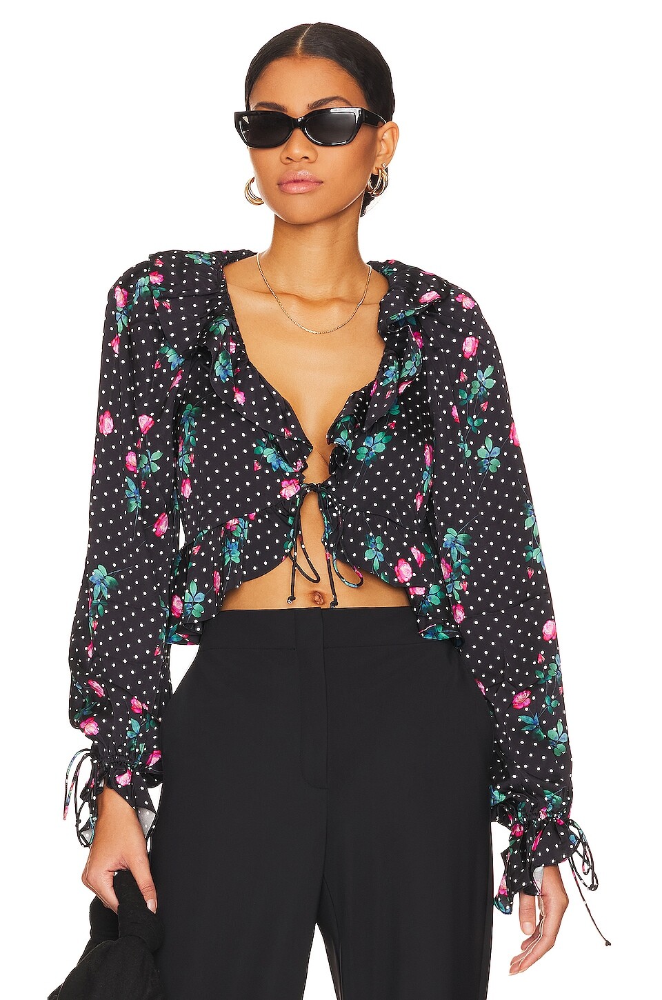 

Блузка For Love & Lemons Rosen, черный