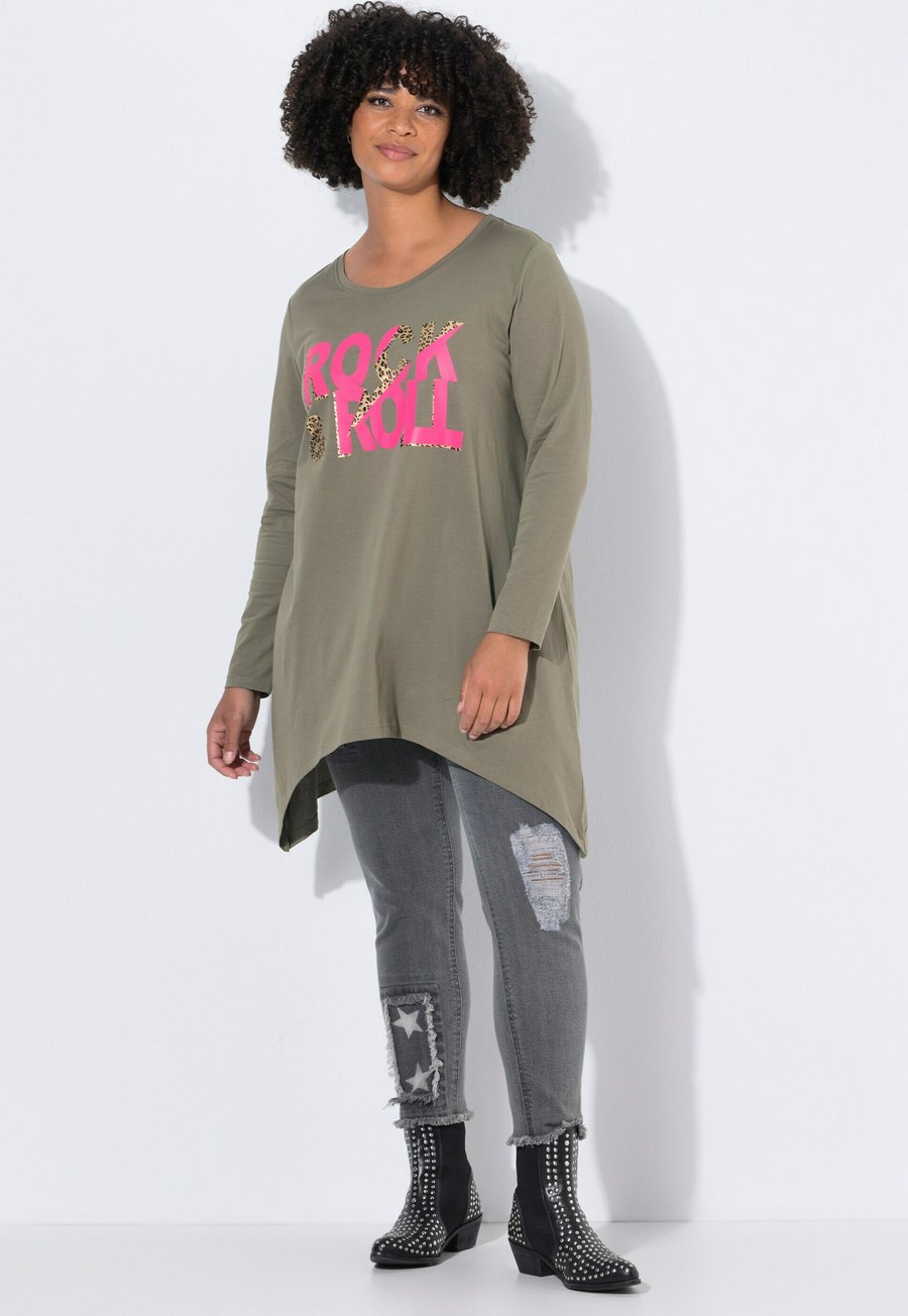 

Футболка Angel of Style ROCK 'N ROLL ZIPFELSAUM, Reed Green/Green, Зеленый, Футболка Angel of Style ROCK 'N ROLL ZIPFELSAUM, Reed Green/Green