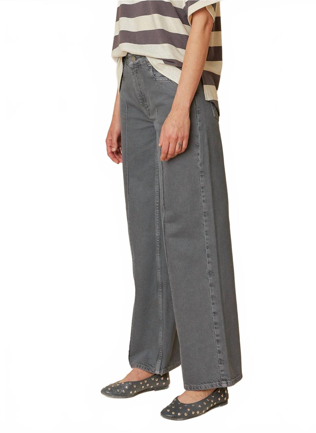 

Брюки из окрашенной в пряже ткани твил в цвете антрацит Indi & cold, Antracita