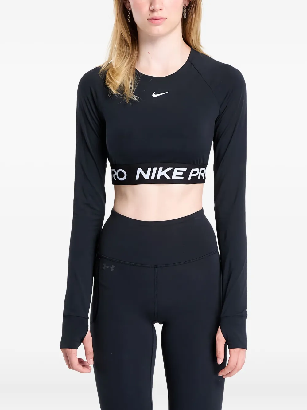 Профессиональный лонгслив Nike, черный — фото 3