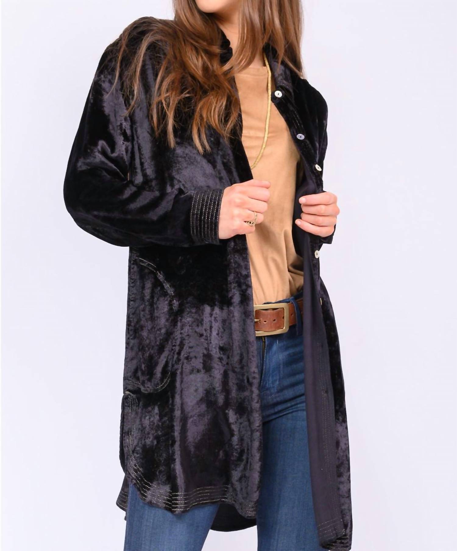 

Бархатная туника черного цвета Ivy Jane