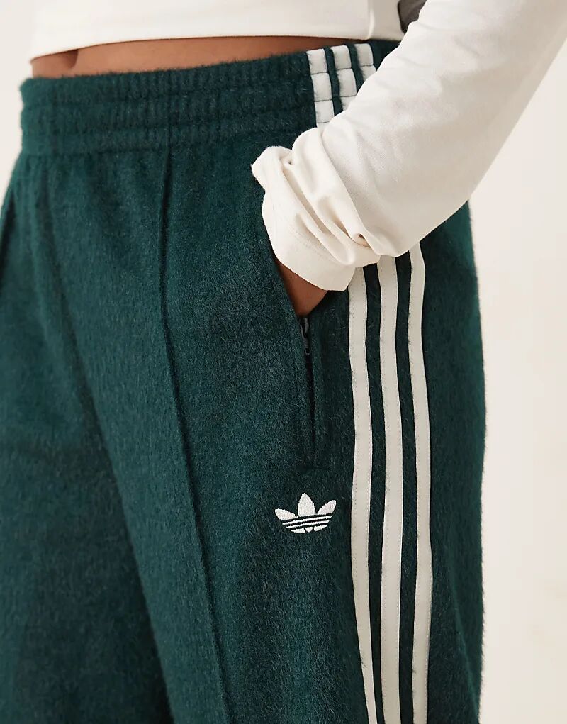 Спортивные брюки Adidas Originals Firebird из мохера зеленого цвета — фото 3