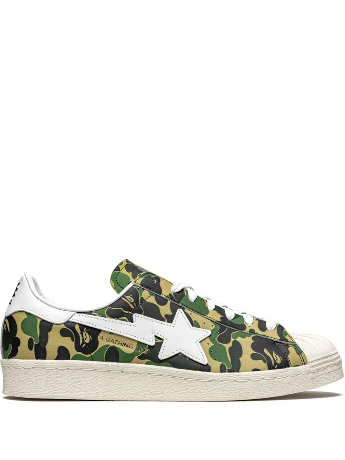 Adidas кеды Superstar ABC Camo из коллаборации с BAPE, зеленый