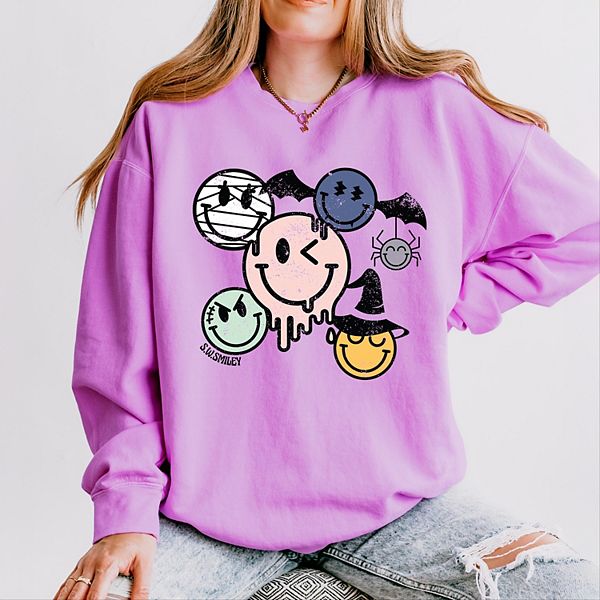 

SWSmiley halloween smileys - женский легкий свитшот с эффектом garment dyed Simply Sage Market, Neon Violet, Зеленый, SWSmiley halloween smileys - женский легкий свитшот с эффектом garment dyed Simply Sage Market, Neon Violet