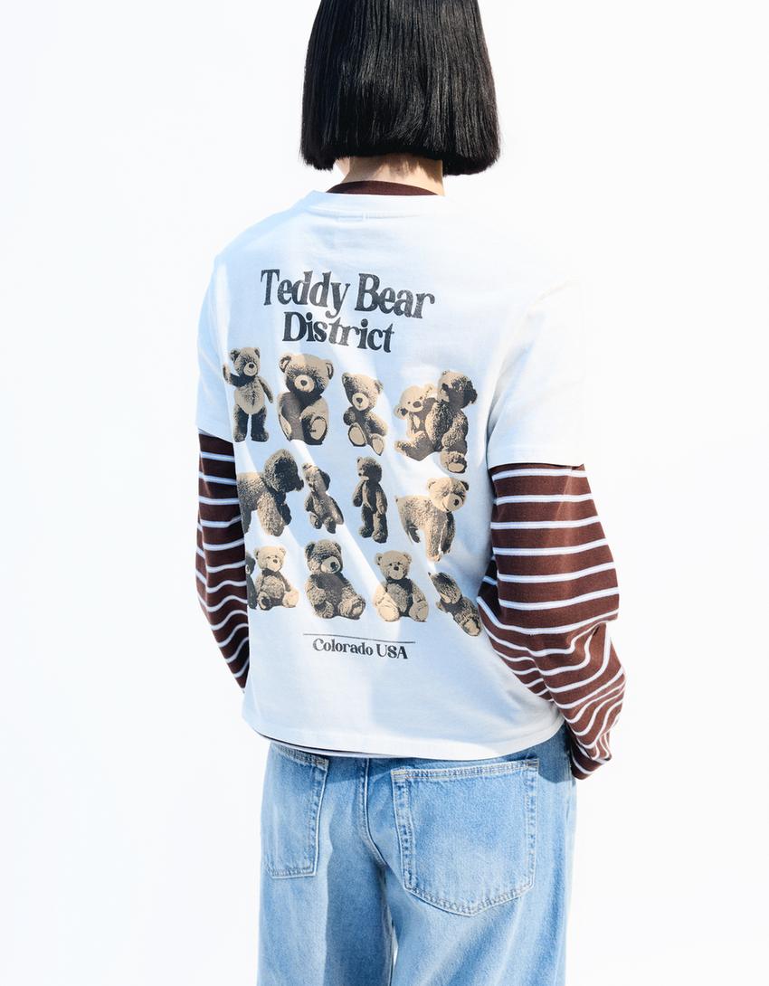 

Футболка с коротким рукавом Bershka, белый