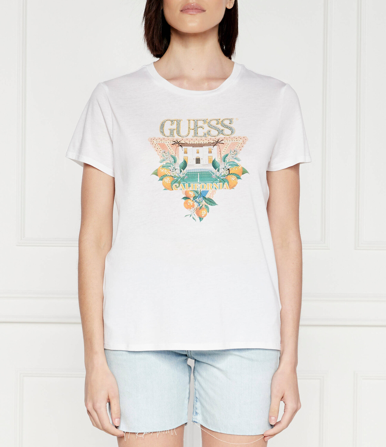 

Футболка GUESS MANSION Regular Fit, белый