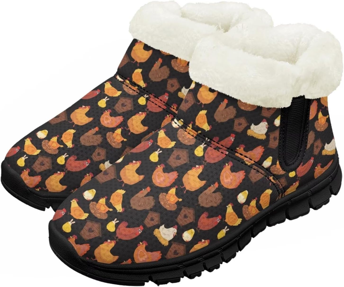 

Девочки Мальчики Ботинки Детские Снег Зимние Ботинки Для Улицы На Щиколотку Теплые Без Шнуровки С Искусственным Мехом Легкая Обувь Chririnla, Cartoon Hen