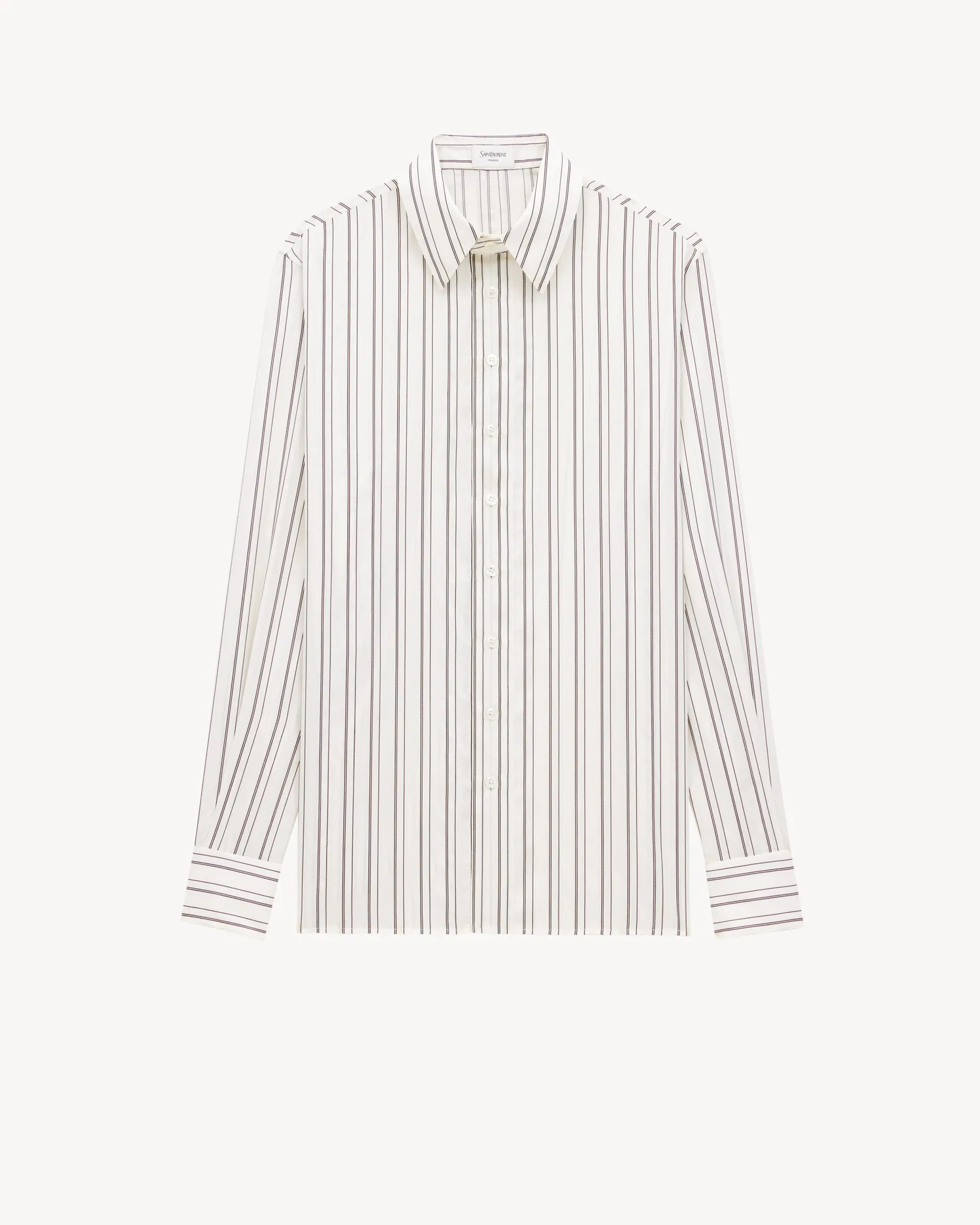 Рубашка из полосатого шелка SAINT LAURENT, черный