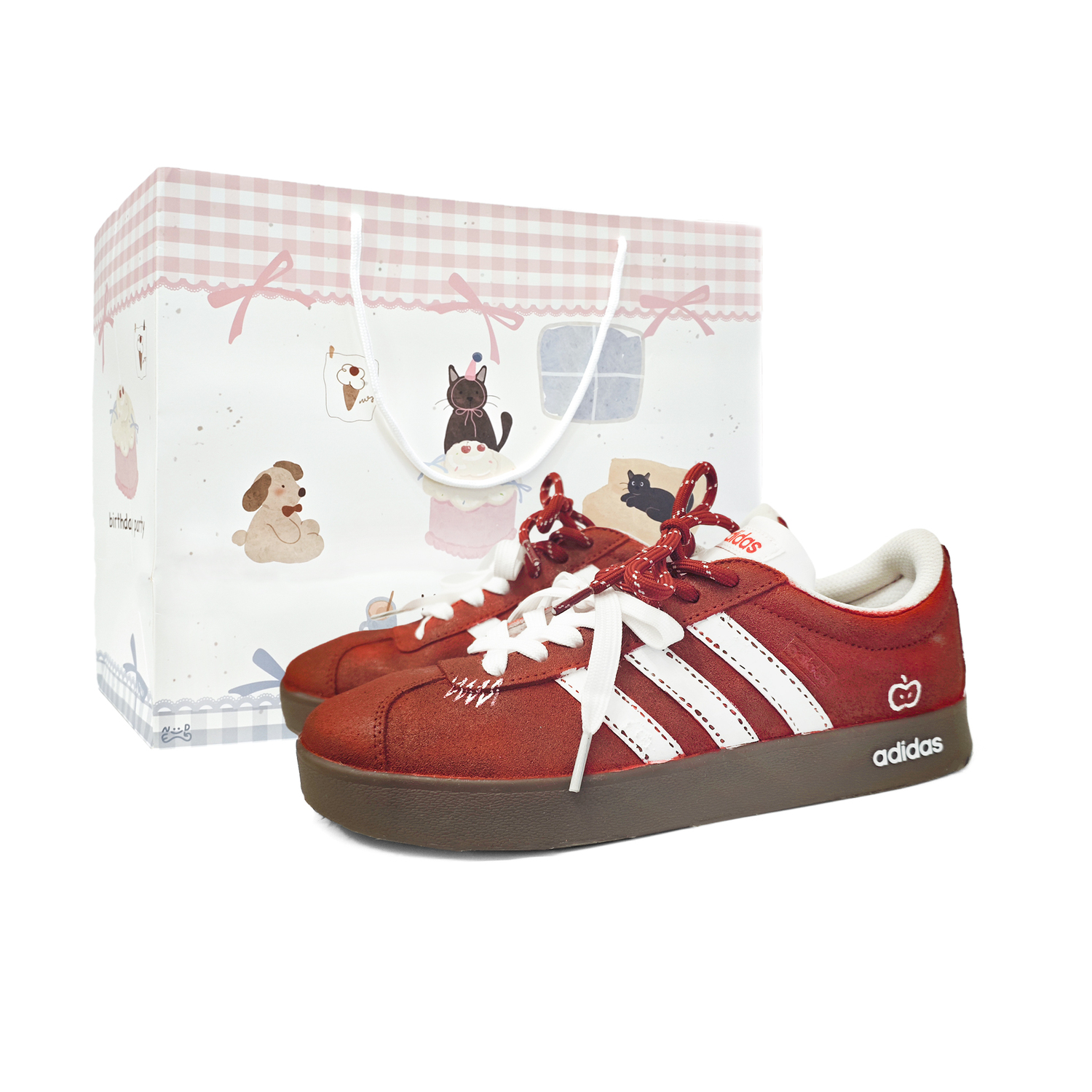 

Adidas VL COURT 20 Износостойкие низкие кроссовки для скейтбординга Унисекс Красные