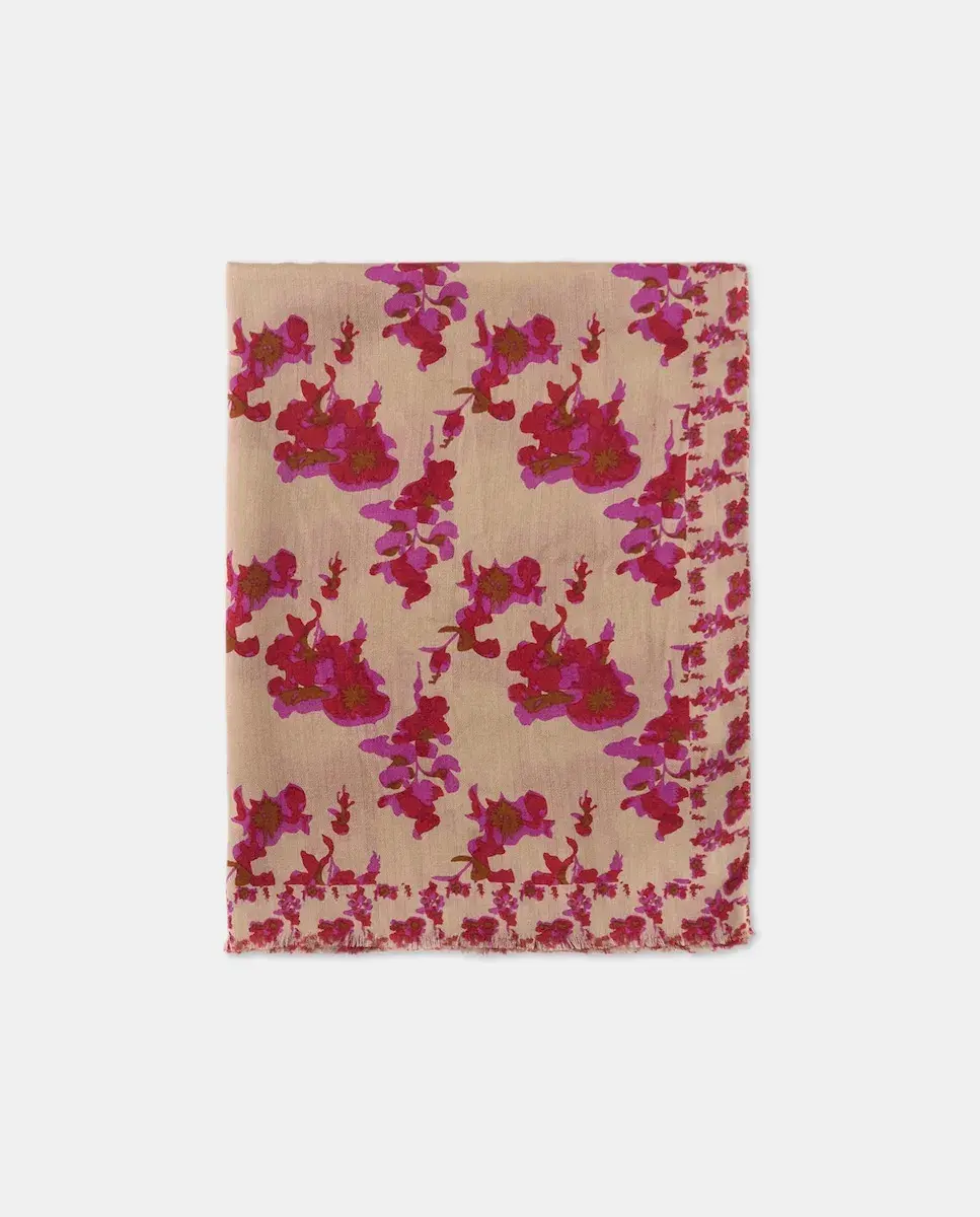 

Шарф из шерсти и шелка Colores Otoño, розовый