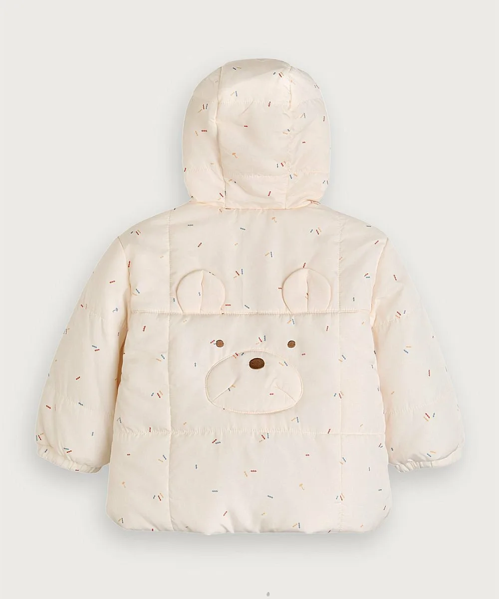 Легкая стеганая куртка с капюшоном Bear Moimoln, Cream — фото 3