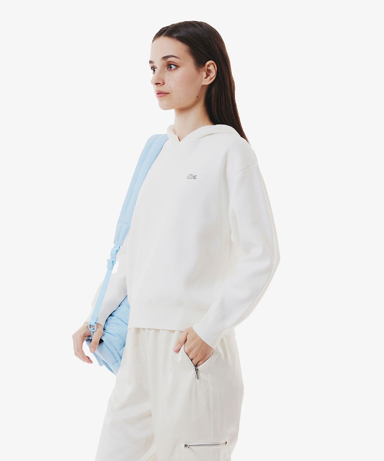 Толстовка LACOSTE White, вязаная, женская — фото 4