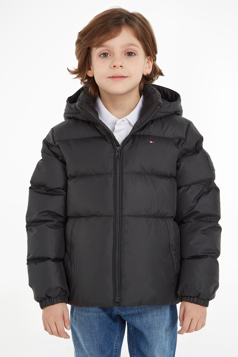 

Черный пуховик Essential для мальчика Tommy Hilfiger, черный