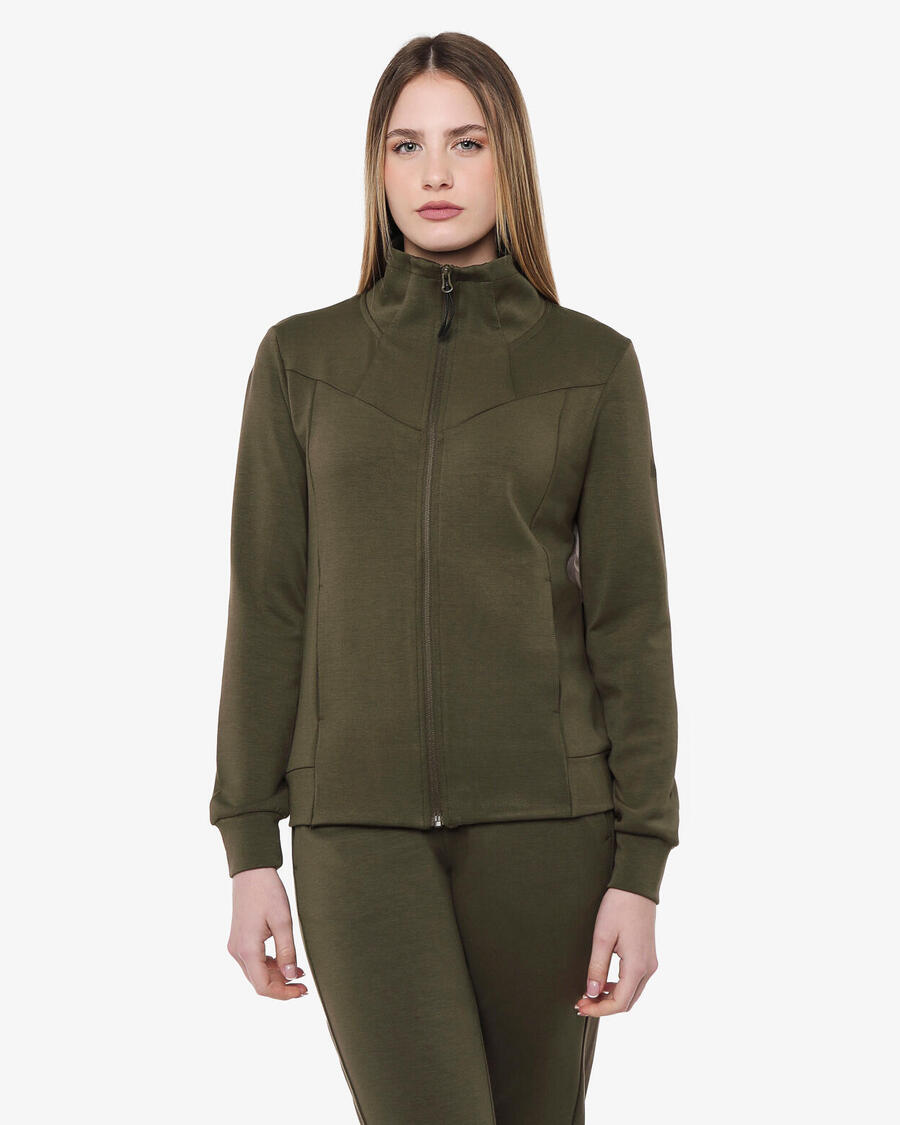 

JAKED Женская толстовка цвета милитари из синтетического материала для фитнеса.