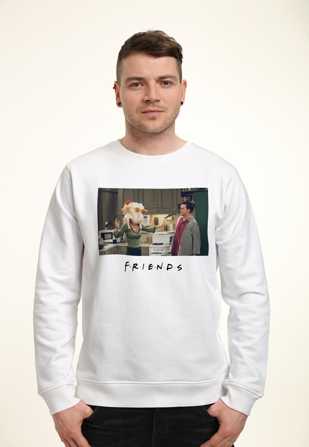 

Толстовка Friends Chandler Monica Turkey Head Henry Tiger, белый