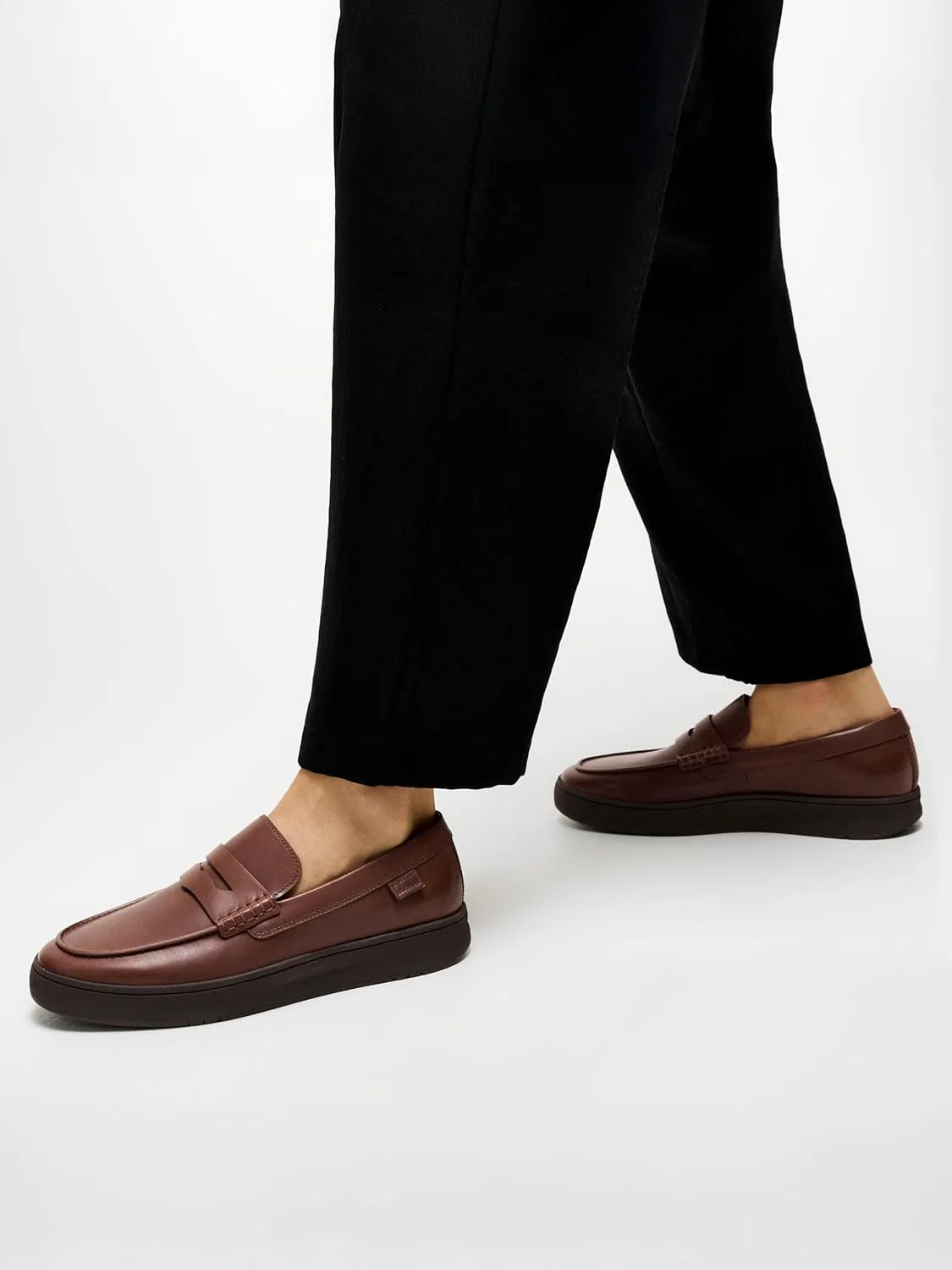 Мужские кожаные лоферы Fitflop Rally, Chocolate Brown — фото 2