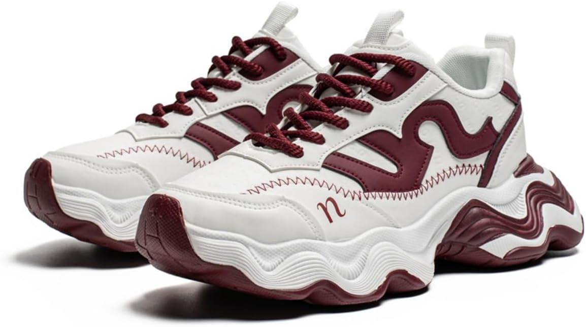 

Мужские ретро-кроссовки Y2K с массивной подошвой из искусственной кожи, увеличивающей рост, стиль 90-х, повседневная уличная обувь с волнообразной скульптурной платформой Ctkvbmeoi, красный