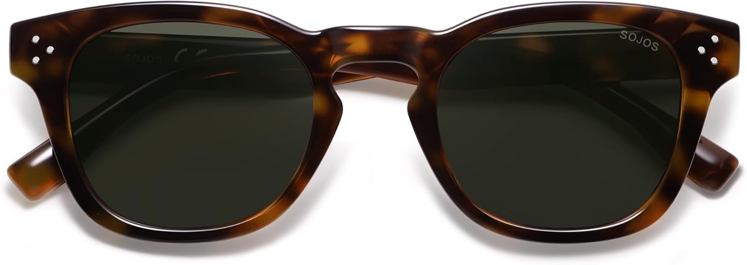

Солнцезащитные очки SOJOS в стиле ретро-винтаж с поляризацией, женские и мужские, квадратные, в стиле панто, 70-80-е годы, защита от ультрафиолета UV400, модель SJ2662, Tortoise/Green