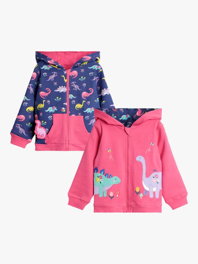 

Детская двусторонняя худи с динозавром JoJo Maman Bébé, Fuchsia
